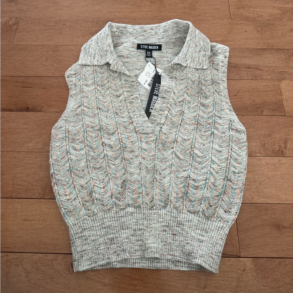Steve Madden Multicolor Knit Sleeveless Top